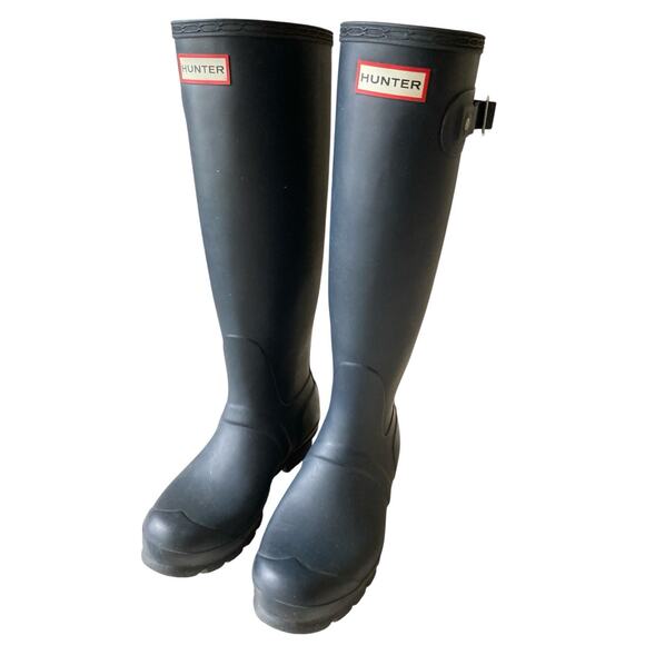 Hunter Wellington Tall Rain Navy Blue Boots Size 5/6 EU 36 - Picture 8 of 11